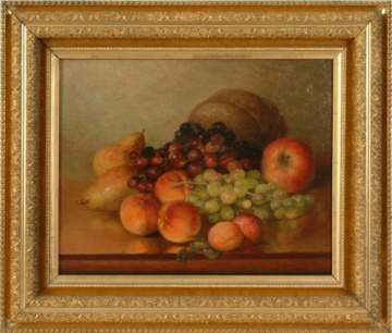 19th Cent. American Still Life of Fruit - Unsigned. 